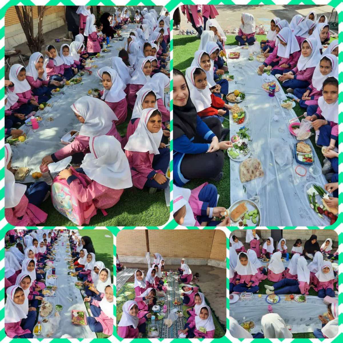 🍃🥰طرح صبحانه سالم و هماهنگ در فضای زیبای مدرسه 🥖🥒🥬🥦