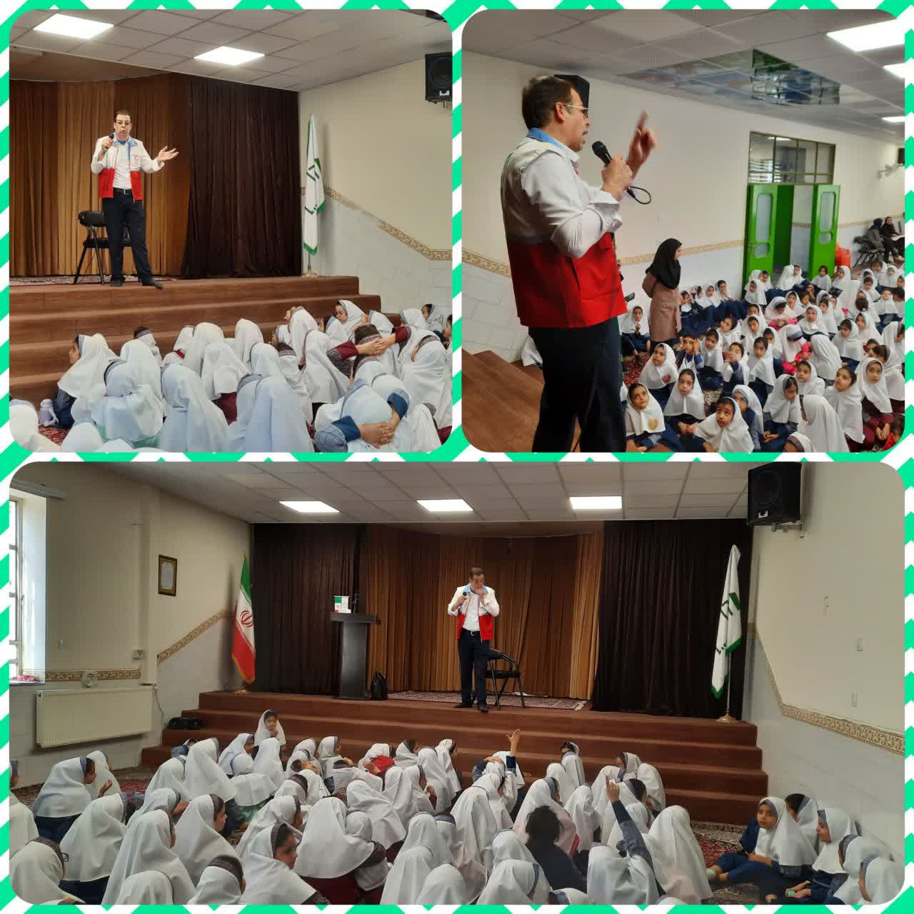 دعوت از کارشناس هلال احمر و توجیه دانش آموزان پایه دوم و سوم